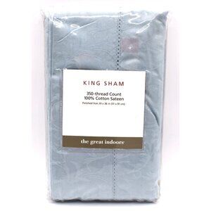 King Sham Blue Sage 350-Thread Count 100% Cotton Sateen The Great Indoors 20x36"